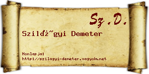Szilágyi Demeter névjegykártya